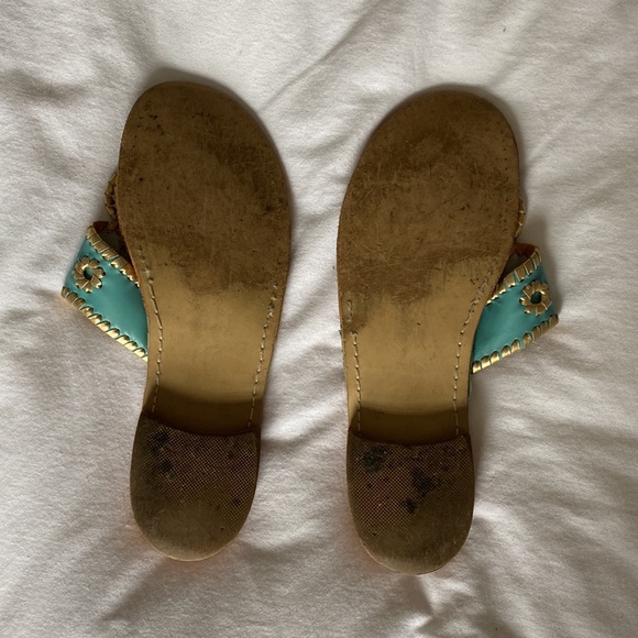 JACK ROGERS turquoise and gold. Size 9.5. - Picture 2 of 2
